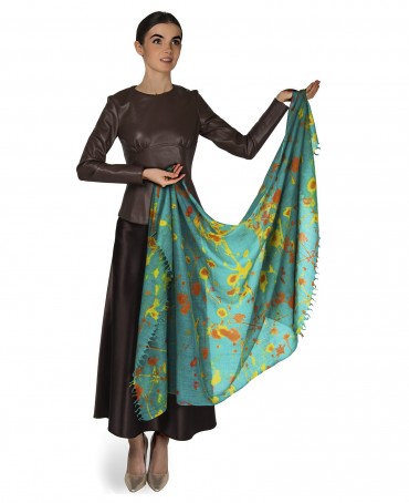 Палантин Женский W40-FLEUR.SAUVAGE/VERTE